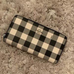 Coach Black/Cream Gingham Print wallet